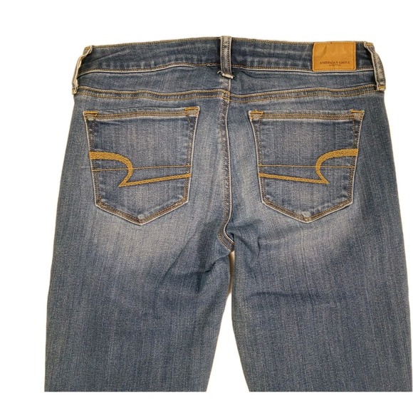 Women's Size 4 Short American Eagle Super Stretch Skinny Kick Blue Jeans (29x29) - Picture 6 of 9